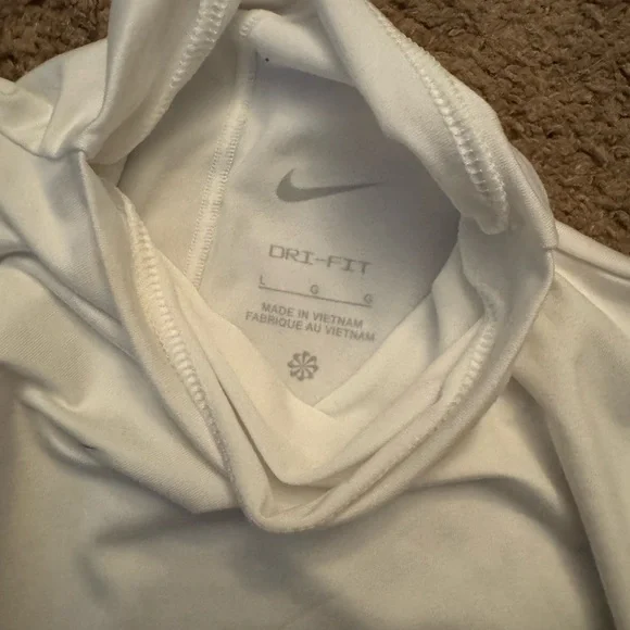 Nike Women's White Long Sleeve Crop Top dri-fit large - Picture 6 of 6